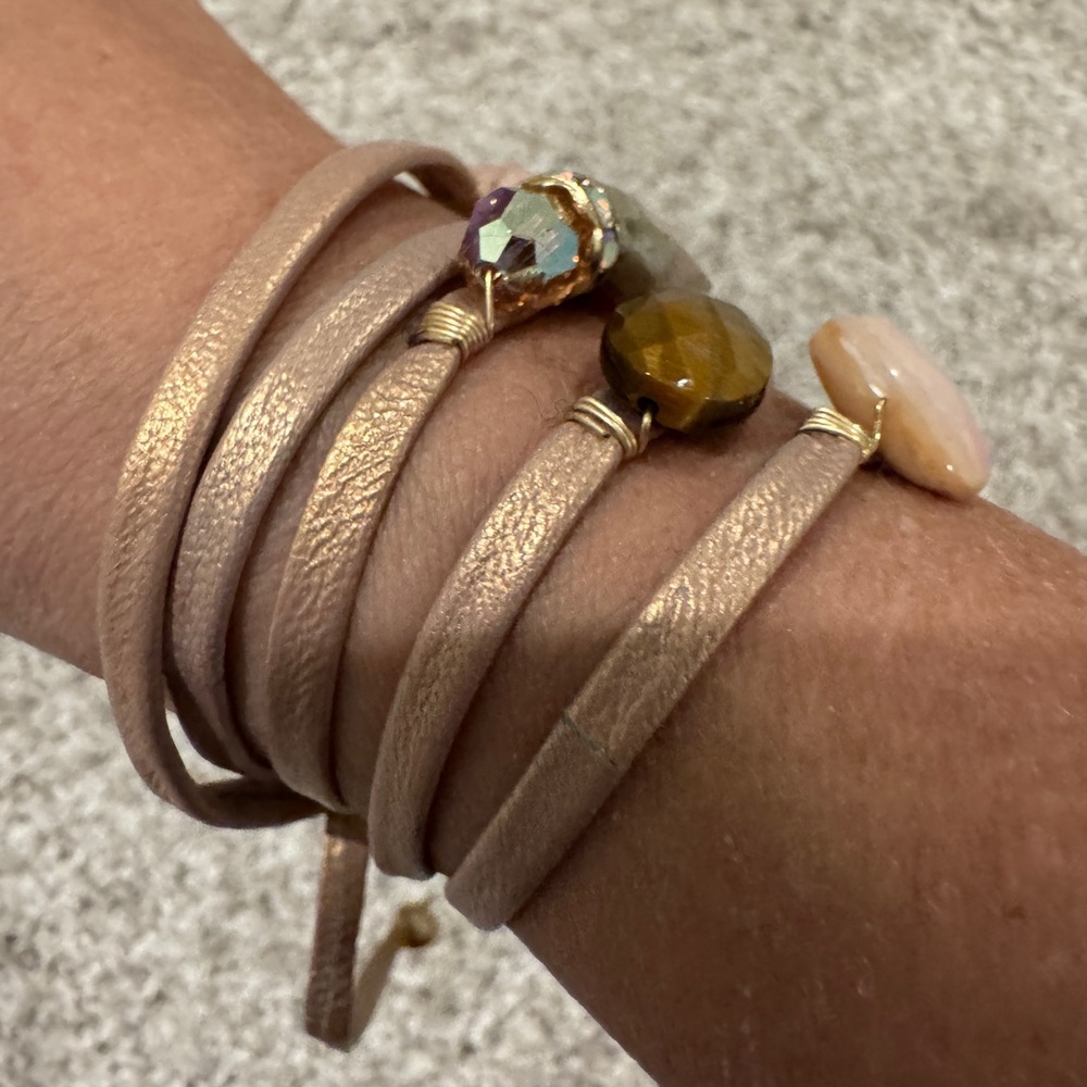 Rachel Abroms Leather cord bracelet with gem stones - Picture 5 of 5